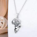 wholesale 925 Sterling Silver Africa Map Elephant Tree Pendant Necklaces for Women/Men-0-1
