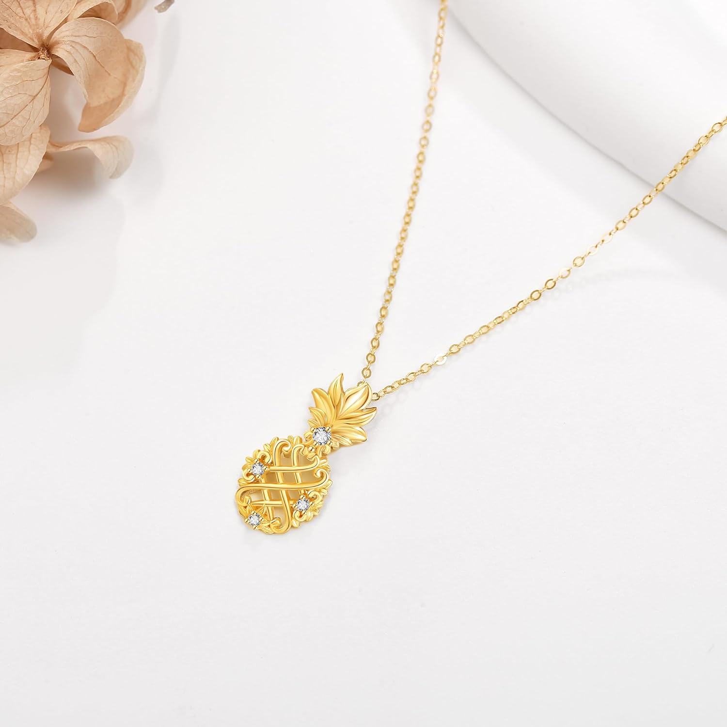 14K Gold Dainty Flower Tree Necklace Solid 14K Real Gold Jewelry Gift for Women-0-2