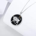 wholesale 925 Sterling Silver Bull Taurus Zodiac Sign Gemstone Pendant Necklace-0-4