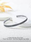 wholesale Sterling Silver Celtic Strength Mantra Cuff Bracelet Poiuy Inspirational Jewelry Gift-0-2