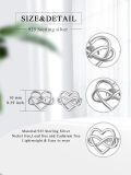 wholesale 925 Sterling Silver Celtic Knot Heart Stud Earrings - Irish  for Women-0-2