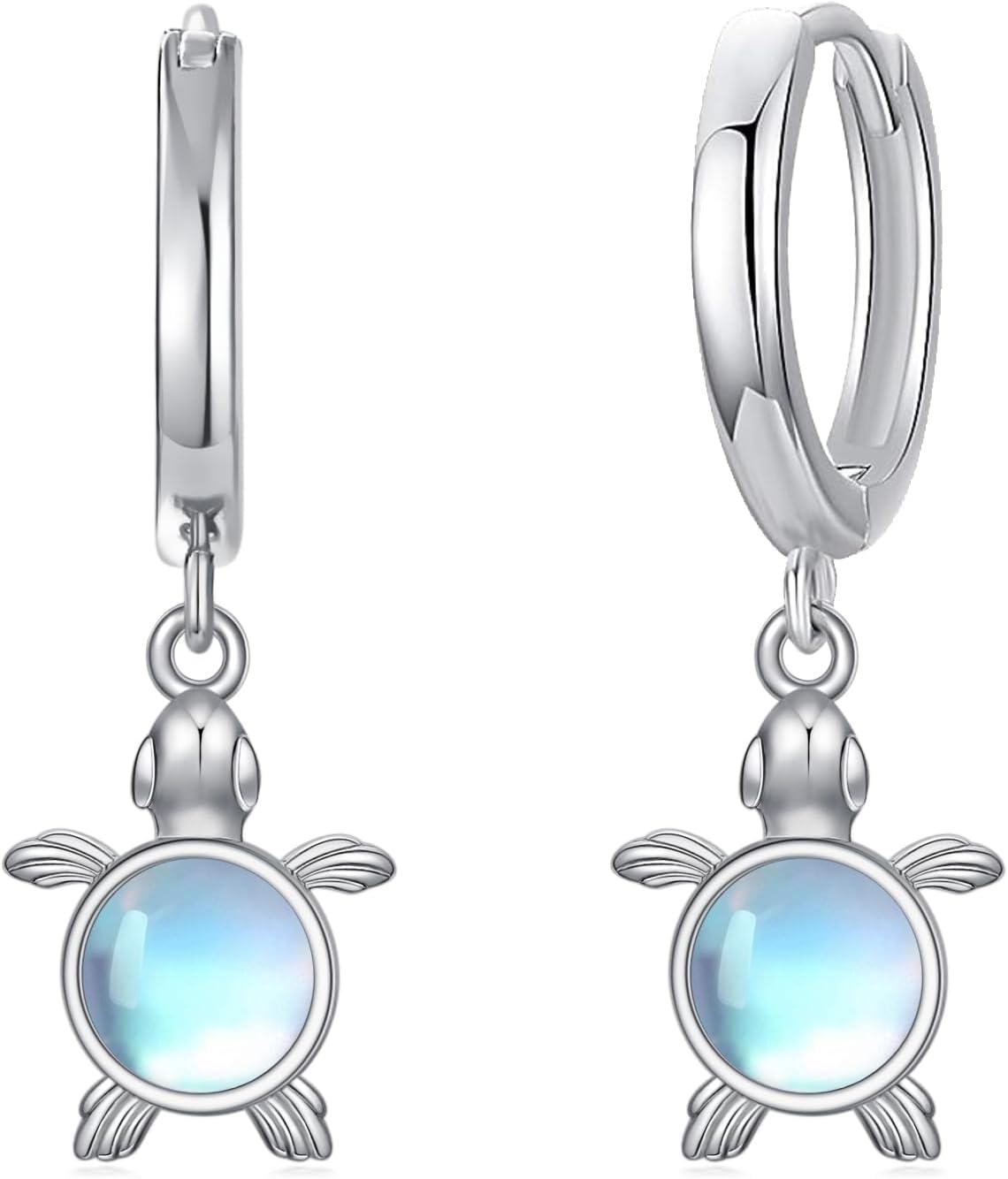 wholesale 925 Sterling Silver Turtle Moonstone Drop Earring Gift for Her-0-0