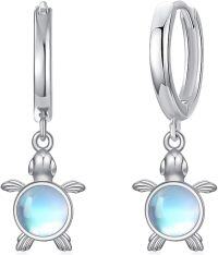 wholesale 925 Sterling Silver Turtle Moonstone Drop Earring Gift for Her-Turtle