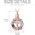 wholesale TOUPOP Tree Of Life Urn Necklace For Ashes With Circle Crystal 925 Sterling Silver Cremation Jewelry W/funnel Filler Memorial Keepsake Gifts For Women -0-4