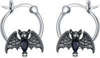 wholesale 925 Sterling Silver 3D Bat Design Hoop Earrings for Women's Fashion s-Bat