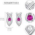 wholesale 925 Sterling Silver Cross Pink Stone Stud Earrings for Women -0-3