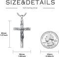 wholesale 925 Sterling Silver 3D Jesus on the Cross INRI Pendant Necklace for Men and Women-0-2
