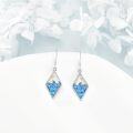 wholesale 925 Sterling Silver Blue Fire Opal Ocean Wave Lighthouse Drop Earrings-0-1