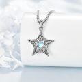 wholesale 925 Sterling Silver Moonstone Star of David Pendant for Men's Jewish Necklaces s-0-1