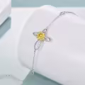 TOUPOP Sterling Silver Sunflower Ashes Memorial Pendant Locket Bracelet-0-2
