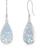 wholesale 925 Sterling Silver Teardrop Moonstone Filigree Drop Earrings for Women-0-0
