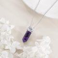 wholesale 925 Sterling Silver Purple Amethyst Crown Pendant Necklaces for Women s-0-2