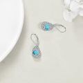 wholesale 925 Sterling Silver Tree Of Life Drop Earrings Wholesale With Green Stone-0-27