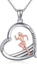 wholesale 925 Sterling Silver Metal Running Girl Pendant Necklace Inspiring s for Runners-0-0