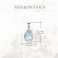 wholesale 925 Sterling Silver Teardrop Shape Opalite Stone Pendant Necklaces for Women Mothers Day Gifts-0-4