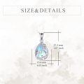 wholesale 925 Sterling Silver Teardrop Shape Opalite Stone Pendant Necklaces for Women Mothers Day Gifts-0-4