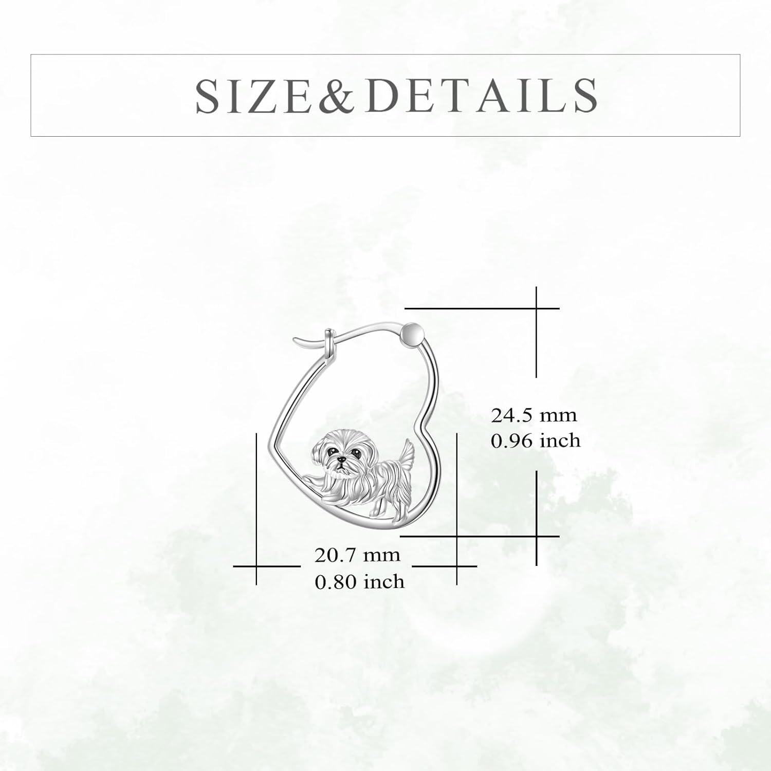 wholesale 925 Sterling Silver Hypoallergenic Maltese Hoop Earrings with Adorable Dog Charms (0.96) - Perfect Gift for Women-0-2