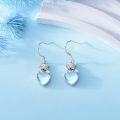 wholesale 925 Sterling Silver Pitbull Heart Shape Moonstone Drop Earrings Gift for Her-0-3