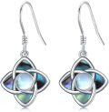 wholesale 925 Sterling Silver Celtic Knot Moonstone & Abalone Shell Drop Earrings for Women Irish s-0-0