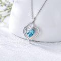 TOUPOP Sterling Silver Crystal Heart Necklace Love Pendant Gift For Women-0-4