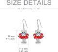 wholesale 925 Sterling Silver Mushroom Cat Dangle Drop Earrings for Women Girls -0-4