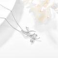 wholesale 925 Sterling Silver Crystal Dragonfly Pendant Necklace with Extender Chain (30)-0-1