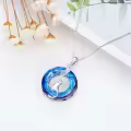 TOUPOP Sterling Silver Blue Crystal Cat Star Stuff Animal Pendant Necklace-0-4