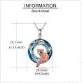 wholesale 925 Sterling Silver Round Crystal Red Panda Charm Necklace Gift for Women Girls-0-3