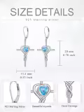 TOUPOP Sterling Silver Tanzanite Infinity Cross Earrings with Heart Crystal-0-2