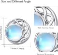 wholesale 925 Sterling Silver Round Blue Opalite Gemstone Stud Earrings Hypoallergenic Light Weighted Jewelry for Women Girls Gifts-0-4