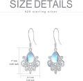 wholesale 925 Sterling Silver Teardrop Rainbow Moonstone Filigree Drop Earrings for Women Gift Idea-0-2