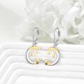 wholesale 925 Sterling Silver Honeycomb with Bee Drop Earrings for Women Girls  4cm Long Leverbacks-0-2