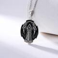 wholesale 925 Sterling Silver Santa Muerte Triple Moon Necklace Gothic  for Women-0-1