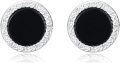 wholesale 925 Sterling Silver Black Onyx Braided Round Stud Earrings Hypoallergenic for Men & Women-0-0
