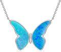 wholesale 925 Sterling Silver Butterfly Pendant Necklace with Cubic Zirconia - Vintage Bohemian Style Jewelry for Women Gifts-0-1