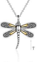 wholesale 925 Sterling Silver Gold Plated Celtic Knot Dragonfly Keepsake Pendant Necklace for Ashes Cremation Jewelry-0-0
