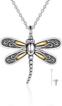 wholesale 925 Sterling Silver Gold Plated Celtic Knot Dragonfly Keepsake Pendant Necklace for Ashes Cremation Jewelry-Celtic Dragonfly