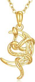 wholesale 14K Solid Snake Charm Pendant Necklace - Mothers Day Gifts-0-0