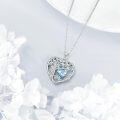 wholesale 925 Sterling Silver Birthstone Tree of Life Heart Pendant Necklace for Women-0-2