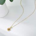 wholesale 14K Rose Gold Flower Pendant Necklace with Cubic Zirconia for Women 37cm + Extender Chain-0-1