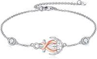 wholesale 925 Sterling Silver Anchor & Infinity Symbol Charm Bracelet with CZ Stones and Gold Plating for Women Girls-Anchor
