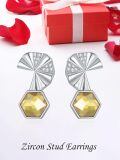TOUPOP Sterling Silver Cubic Zirconia Stud Earrings For Women Gifts-0-1
