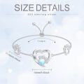 wholesale 925 Sterling Silver Heart Paw Print Opal Stone Adjustable Bolo Bracelet-0-1