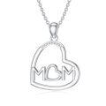 wholesale 925 Sterling Silver Mom Pendant With Heart And Zircon Details-0-0