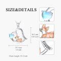 wholesale 925 Sterling Silver Moonstone Corgi Heart Pendant Necklace for Women-0-4