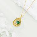 wholesale Sterling Silver Yellow Gold Plated Gemstone Tree of Life Pendant Necklace-0-20