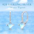 wholesale 925 Sterling Silver Opalite Princess Cut Leverback Dangle Earrings Hypoallergenic-0-3