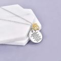 wholesale 925 Sterling Silver Round Disc with Gold Plated Geometric Shape Inspirational Quote Pendant Necklace for Women's Graduation Gifts-0-2