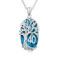 TOUPOP Sterling Silver Turquoise Tree Of Life Pendant Necklace Gift-0-0