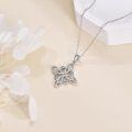 wholesale 925 Sterling Silver Triquetra Celtic Knot Pendant Necklace with Cubic Zirconia for Women and Girls - Wiccan  Idea-0-2